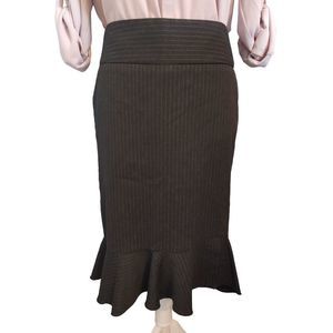 🐸Express Design PinStripes Pencil Skirt bottom ruffle Women's Size 0